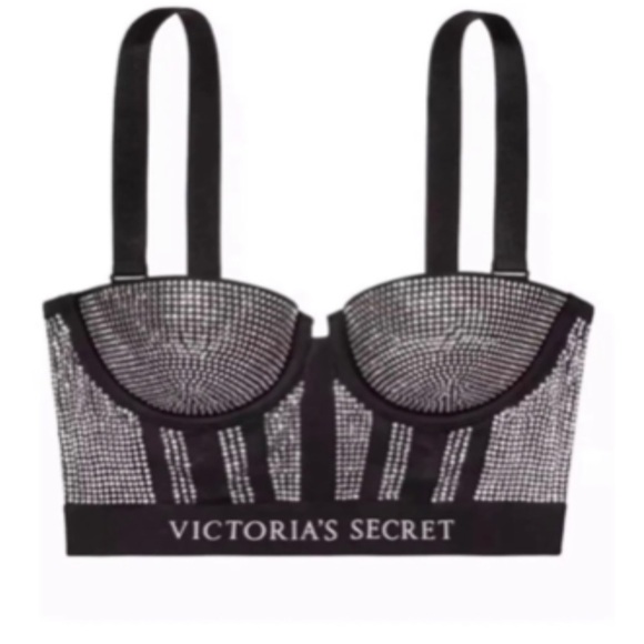 LUXURY VICTORIA'S SECRET VS X BALMAIN SWAROVSKI LONG LINED BRA - Picture 7 of 11